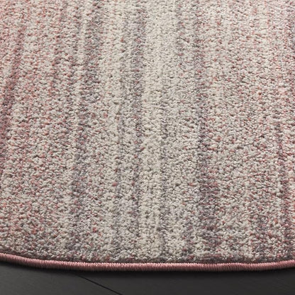 SAFAVIEH Adirondack Collection Area Rug - 6' Round, Blush & Grey, Modern Design, Non-Shedding & Easy Care, Ideal for The Living Room, Dining, Bedroom (ADR183U)