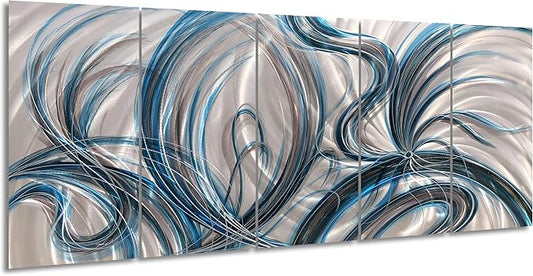 Yihui Arts Abstract Metal Wall Art for Living Room Contemporary Artwork Pictures Home Decor