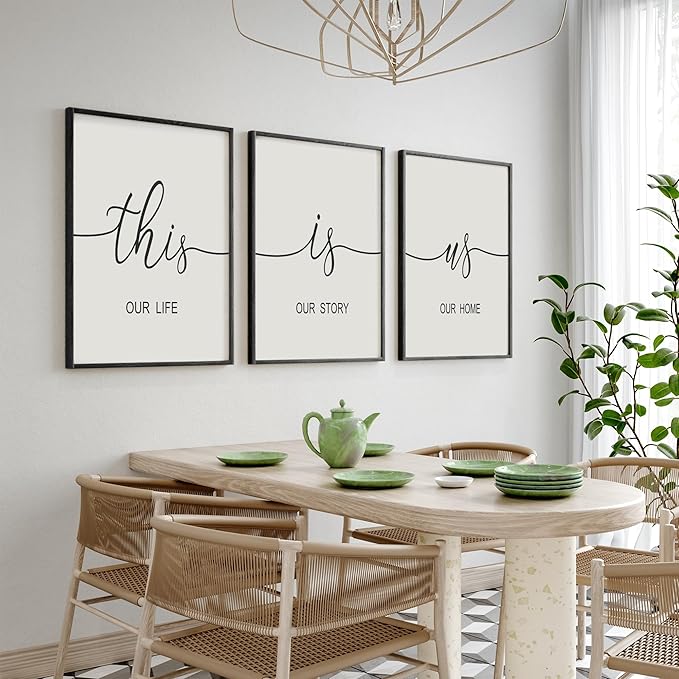 Heiple This is Us Wall Decor 11"x14" Framed Wooden Wall Sign for Home Decor Farmhouse Vintage Rustic Living Room Minimalist Family Wall Art (Black)