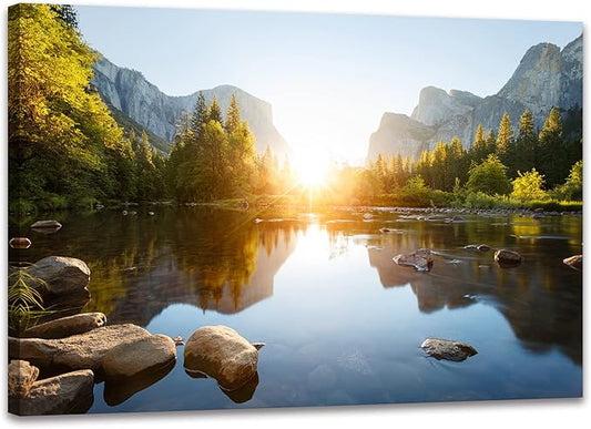 SKASNFAI National Park Canvas Wall Art Mountain Nature Landscape Painting Artwork Framed Home Decor for Living Room Bedroom (20x30 inch)