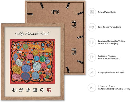 Poster Master Vintage Poster - Retro Pop Art Print - Gift for Artist, Friend - My Eternal Soul, Dot, Colorful, Modern, Abstract - Wall Decor for Home, Office, 11x14 Beige Framed