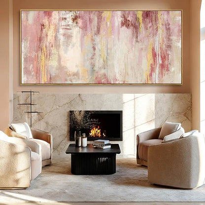 SOUGUAN Pink Wood Wall Decor Abstract Wall Art Modern Posters 40"x86" Pictures for Living Room Office Artwork Bedroom Decorations