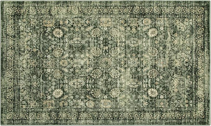 Morebes 5 x 7 Area Rugs Washable Rug Boho Soft Living Room Rugs, Non-Slip Non-Shedding Distressed Large Vintage Rug for Bedroom Farmhouse Dining Room Indoor Playroom,Grayish Green