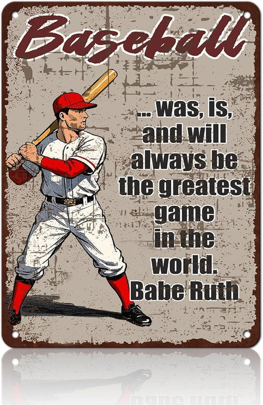 Baseball Was Is and Will Always Be the Greatest Game in the World Metal Tin Sign 12x16 Inch Baseball Poster Baseball Tin Sign Home Kitchen Garden Bar Pub Restaurant Are Wall Decor