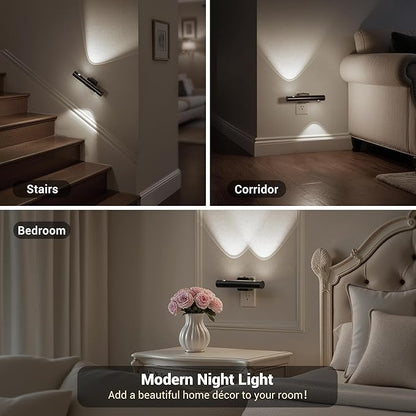 JandCase Dusk-to-Dawn Sensor Night Light, 5000K Daylight White Night Lights Plug into Wall, Adjustable Brightness 0-100LM, Dimmable LED Night Lights for Bathroom/Hallway/Bedroom/Stairway, 2 Pack