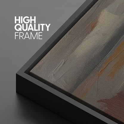 SIGNLEADER Framed Canvas Print Wall Art Set Desert Horizon Abstract Neutral Landscape Illustrations Minimal Decorative Bohemian for Living Room, Bedroom, Office - 16"x24"x3 Black