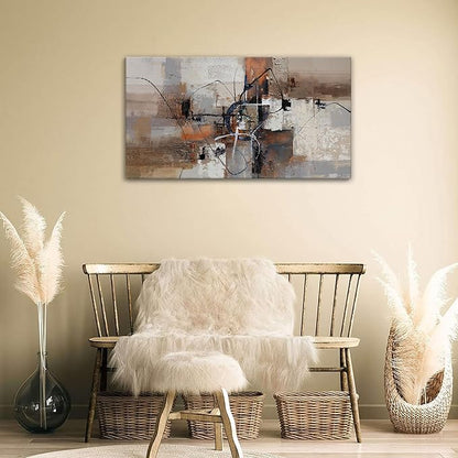 YDYSUNE Abstract Canvas Wall Art, Modern Wall Decor Painting, Brown Room Decorations, Orange Wall Art for Living Room, Bedroom, Office Artwork Wall Decor 20×40IN