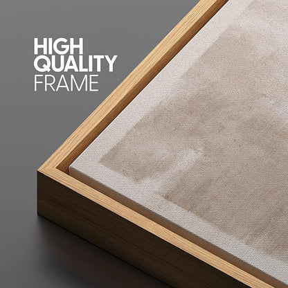 SIGNLEADER Framed Canvas Print Wall Art Set Soft Abstract Beige and Taupe Minimalist Texture Illustrations Boho Decorative for Living Room, Bedroom, Office - 16"x24"x3 NATURAL
