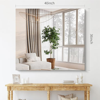 CILIBER Frameless Mirror, 36x40 Mirrors for Wall, Large Bathroom Mirror for Over Sink, Rectangle Frameless Vanity Mirror with Polished Edge, 3mm Tempered Glass, Hangs Horizontally or Vertically