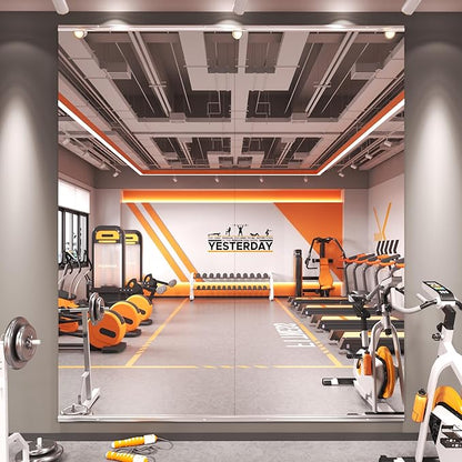 Amorho 79''x36''(Each)-2PCS Gym Mirror, Tempered Glass, Frameless Full Body Mirror for Home, Yoga Studios, Dance Rooms, Garage Gyms.