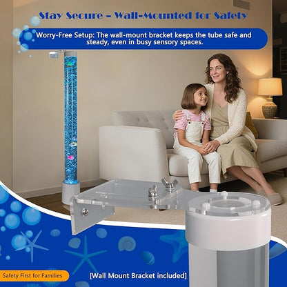 Bubble Tube Floor Lamp – Works with Various Controllers, Color-Changing Aquarium Mood Light for Visual Stimulation & Relaxation in Home, Sensory Rooms & Therapy Clinics (4FT Bubble Lamp)