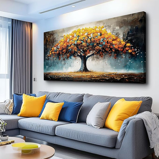 KELIYUAN Large Canvas Wall Art For Living Room Farmhouse Wall Decor For Bedroom Office Decorations Abstract Wall Paintings Tree Landscape Pictures Artwork Modern Home Decor Posters 20x40In