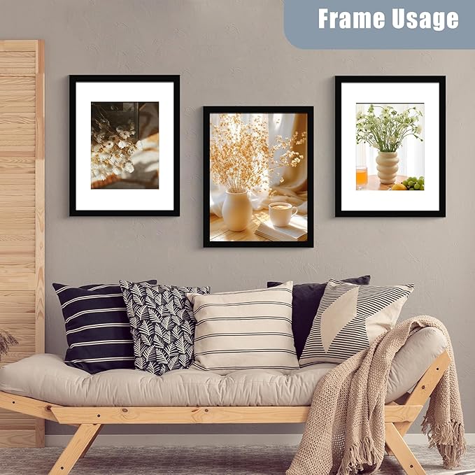 BESCRCL 16x20 Picture Frames Black Set of 6, Poster Frames Display Photo 11x14 or 16x20 without Mat, Wall Hanging Frame with Plexiglass