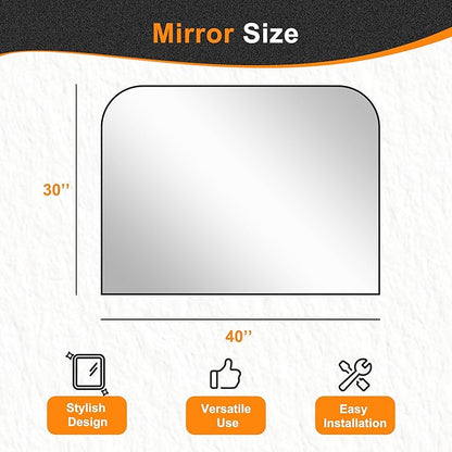 Delma Bathroom Vanity Mirror,30" x 40" Black Metal Framed Wall Mirror for Over Sink, Living Room, Bedroom,Entryway Decor