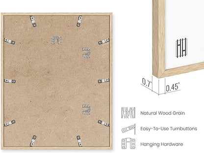 HAUS AND HUES Beige Oak Wood 16x20 Picture Frame - Modern Wood Wall Art Display - Lightweight 16x20 Frame for Art Prints, Photos, Posters - Ready-to-Hang Vertically & Horizontally (Set of 4)