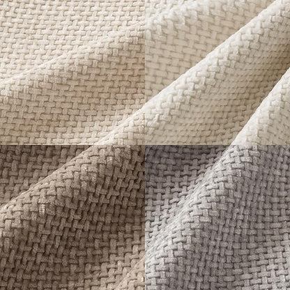 MIULEE Pack of 4 Couch Throw Pillow Covers 16x16 Inch Neutral Beige/Brown Soft Decorative Chenille Pillow Covers Farmhouse Accent Cushion Covers for Boho Spring Home Decor Sofa Bedroom Living Room