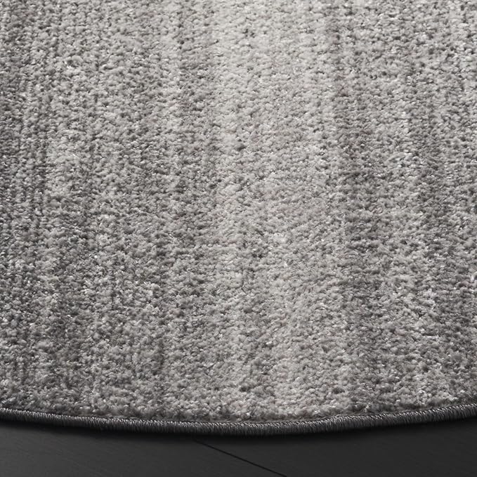 SAFAVIEH Adirondack Collection Area Rug - 6' Round, Dark Grey & Light Grey, Modern Design, Non-Shedding & Easy Care, Ideal for The Living Room, Dining, Bedroom (ADR183H)