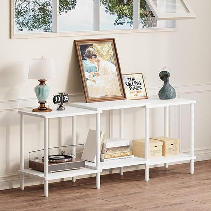 TV Stand, Entertainment Center, Industrial TV Media Console Table with Open Storage Shelves, 2 Tier TV Cabinet for Living Room, Bedroom LTS107W