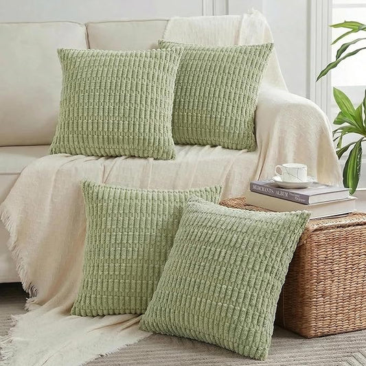Fancy Homi 4 Packs Decorative Throw Pillow Covers for Living Room Couch Bed, Modern Farmhouse Boho Home Décor Accent Cushion Case, 26" x 26", Sage Green