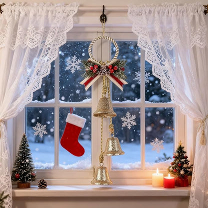 Christmas Bells Decorations Jingle Bell，Hanging Decorative for Door,Wall, Bedroom, Living Room,Tree Ornaments for Home Decor, Wreath, Door Hanging,Cluster Decorative Bells (Glittering Gold)