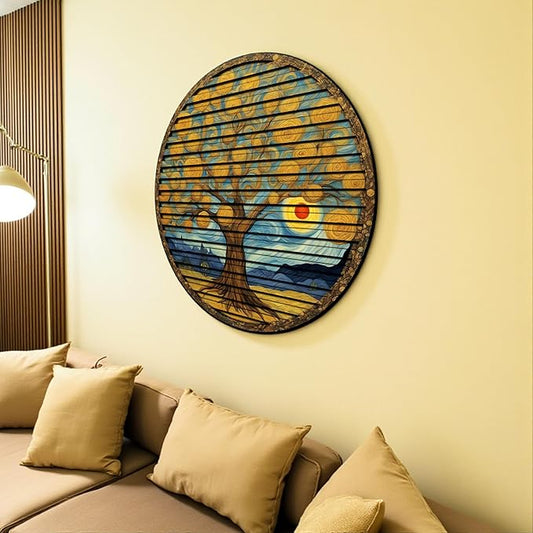 Tree Of Life, Carved Wood Wall Art, 3D Wall Decor, Home Decor, Housewarming Gift, Wall Hangings, Round Wall Art, Wooden Wall Decor,Home Art, Home Decor