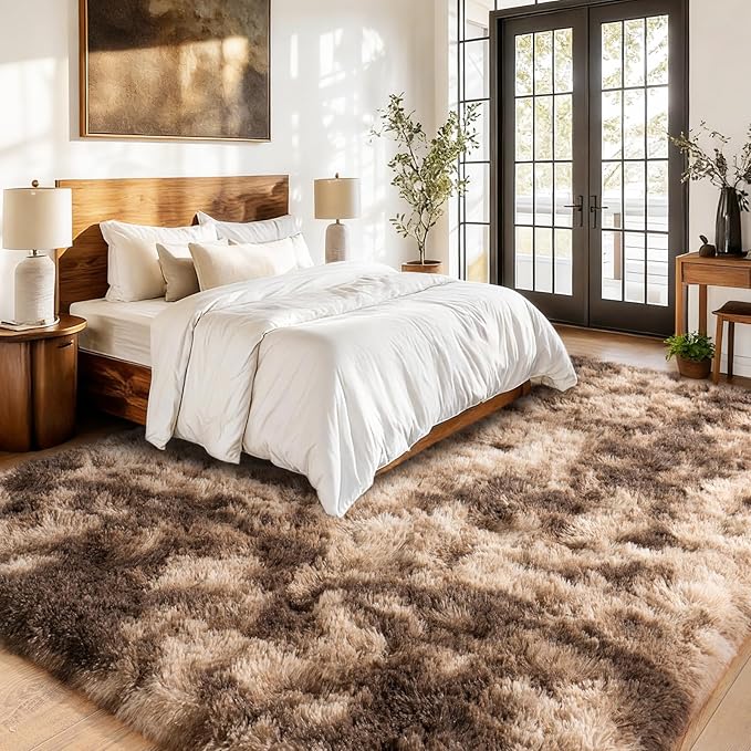 Area Rug for Living Room, Furry Carpet for Teen, Shaggy Rug for Nursery Room, Fuzzy Plush Rug for Dorm 6x9 Feet