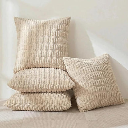 Fancy Homi 4 Packs Decorative Throw Pillow Covers for Living Room Couch Bed, Modern Farmhouse Boho Home Décor Accent Cushion Case, 26" x 26", Tan
