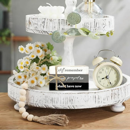 Decorative Books for Home Decor, Wood Book Stack for Table Decor, I Still Remember The Days I Prayed Decoration Books for Living Room Bookshelf Office, Farmhouse Stacked Books Decoration (L85)