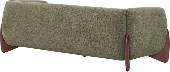 Christopher Knight Home Almab 82 Inches Sofa Couch, Cozy Boucle Upholstered 3-Seater Sofa, Wood Frame Couch, Comfy Couches for Living Room and Office, Modern Soft Plush Sofa, Olive Green