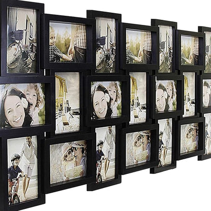 HELLO LAURA Picture Frames Collage Wall Decor - 21 Picture Collage Frames for 4x6 Photos Display Wall Hanging Gallery Frame Set Photo Collage Frame for Home Living Room - Black