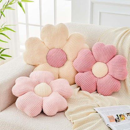 Kcvvcr Flower Throw Pillow, Cute Flower Shaped Pillow Decorative Throw Pillow for Bed Couch, Soft Daisy Pillows Floor Seating Cushion Cushions (14.9 Inch Light Pink)