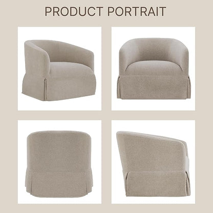 Swivel Accent Chair Set of 2, 360 Degree Performance Fabric Armchair Modern Barrel Chairs Armchair for Living Room Bedroom Home and Office,Taupe