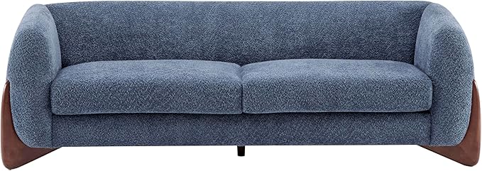 Christopher Knight Home Almab 82 Inches Sofa Couch, Cozy Boucle Upholstered 3-Seater Sofa, Wood Frame Couch, Comfy Couches for Living Room and Office, Modern Sofa, Lounge Seating, Navy Blue