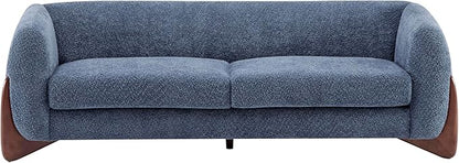 Christopher Knight Home Almab 82 Inches Sofa Couch, Cozy Boucle Upholstered 3-Seater Sofa, Wood Frame Couch, Comfy Couches for Living Room and Office, Modern Sofa, Lounge Seating, Navy Blue