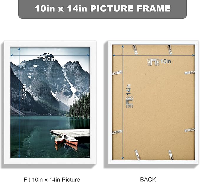 Hongkee 10x14 Picture Frame Set of 3 - Made of Real Glass and White Wooden Frame, 30 x40 Diamond Frame for Wall or Tabletop Display