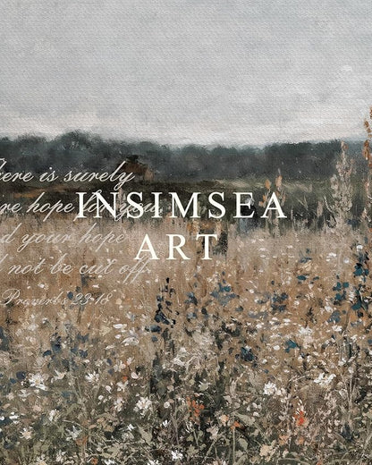 InSimSea 36x54 Large Canvas Scroll Christian Wall Art, Bible Verse with Wildflowers Religious Decor, Inspirational Oil Painting for Living Room, Prayer Room, Church
