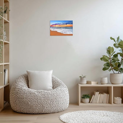 TutuBeer 1 Panel Beach Decor for Home Beach Art Colorful Ocean Kitchen Decor Sunrise Sea Wall Decor for Home Sea Wall Art Ocean Room Decor Wall Decor 12" x 18" x 1 Piece