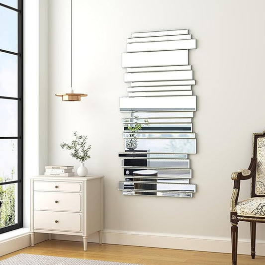 Decorative Mirrors for Wall Decor Large Mirrors for Wall Decor Living Room Silver Mirrors 24×47 inch (Silver)
