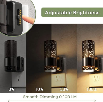 L LOHAS LED Night Lights Plug into Wall, Acrylic Bubble Night Light,Dimmable Nightlight with 0-100 LM, 3000K Plug in Night Light with Dusk to Dawn Sensor, for Bathroom Hallway Bedroom