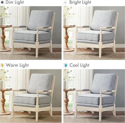 Madison Park Accent Chairs for Living Room Farmhouse Modern Armchair, Solid Wood, Antiqued Finish, Upholstered Seat Removable, Bedroom Lounge for Reading, 25.5" W, Light Blue/Antique Cream