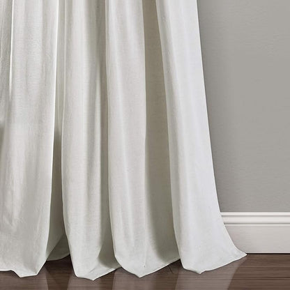Lush Decor Linen Button Window Curtain Panel, Single, 40" W x 108" L, Navy & White - Country Curtains - Rustic Decor - Color Block - Modern Farmhouse Curtains