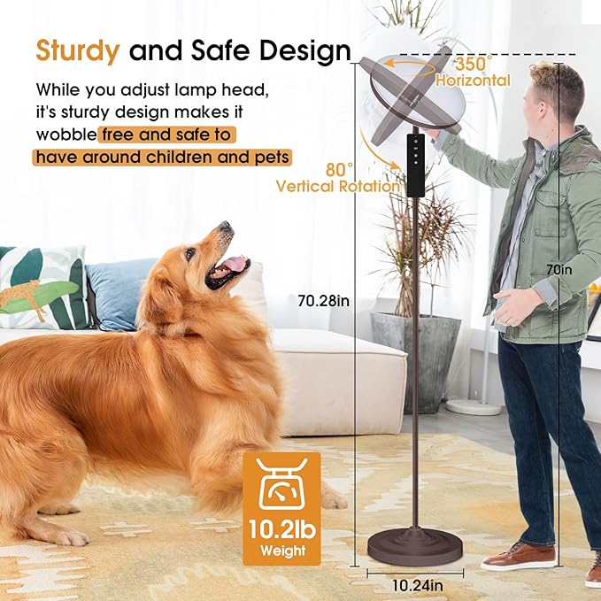 hanaking Floor Lamp, 30W/2600LM Super Bright Floor Lamp with Remote Control, Stepless Adjust Color Temperatures and Brightness, Torchiere Standing Lamp for Living Room Bedroom Office