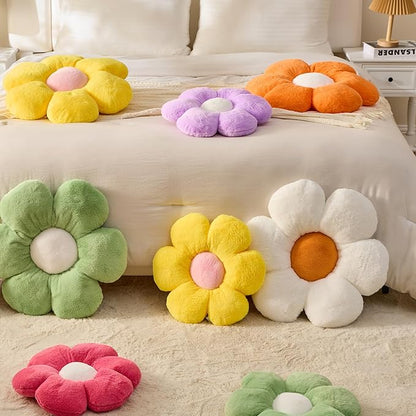CANGHI Hot Pink Flower Pillow 15.74 inch Flower Shaped Throw Pillows Daisy Plush Pillow Floor Pillows Seat Cushion Cute Aesthetic Decorative Throw Pillows for Bed Home Sofa Chair Couch Decor