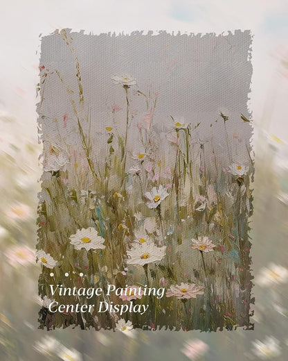 HUARCEY Gold Framed Vintage Wall Art for Living Room Wildflower Field Landscape Decor Aesthetic Mother Day Gift for Mom Oil Painting Flower Wall Print Floral Pictures Canvas Artwork Shelf Decor 8x10in