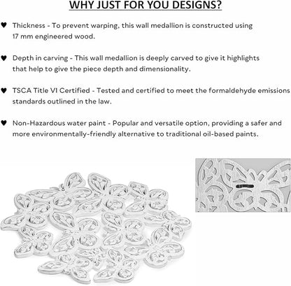 JFY Designs Wall Medallion - Wooden Wall Decor, Hand Carved & Embossed Decorative Wall Sculpture, Boho Farmhouse Wall Art, Perfect for Home, Office or any Living Space