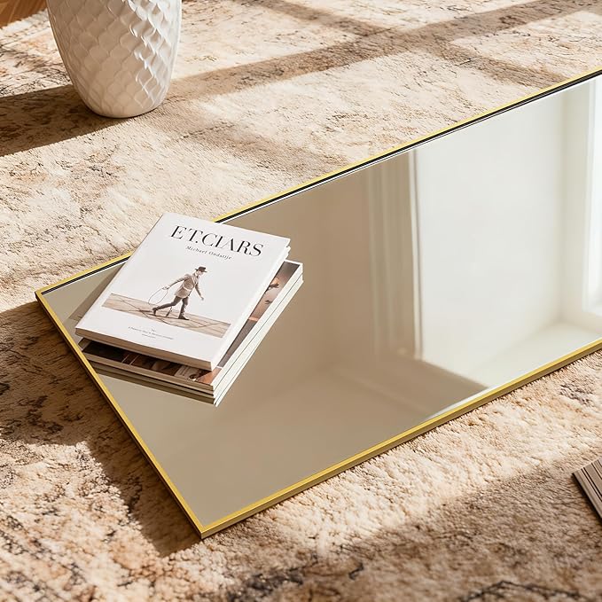 Simple Deluxe Full Length Mirror, 65"×24" Large Floor Mirrors, for Wall Door Bedroom Bathroom Living Room (Gold)