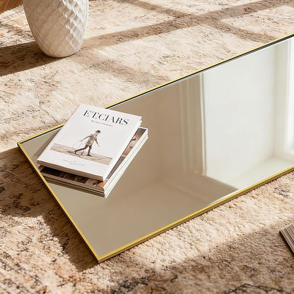 Simple Deluxe Full Length Mirror, 65"×24" Large Floor Mirrors, for Wall Door Bedroom Bathroom Living Room (Gold)