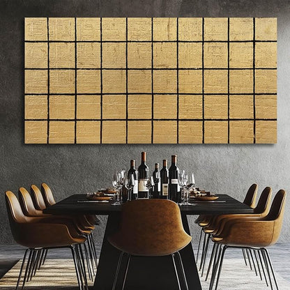 YJYart Abstract Wall Decor Block Canvas Wall Art Line Decorative Painting 29"X58" Paintings for Living Room Pictures for Dining Room