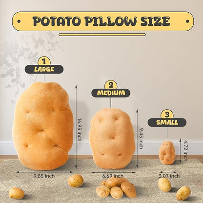 Marble Empire Potato Pillow Stuffed 3D Simulation Potato Throw Pillow Decorative Vegetable Plush Toy Soft Food Plushie(4.72inch)