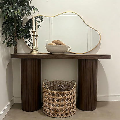 Irregular Wall Mirror 24×40 Inch Wall Mirrors Decorative Gold Modern Asymmetrical Abstract Mirror for Bathroom Bedroom Living Room Entryway Hallway